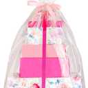 Purple Q Crafts Clear Jumbo Basket Bags, 40"x50", 5 Pack Extra Large Clear Cellophane Wrap for Baskets & Gifts 1.5 Mil Thick