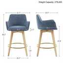 Lovetro Swivel 26" Blue Counter Stool