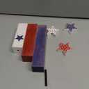 COCHIE 4th of July Decorations Set, Red White Blue Decor, Wooden Patriotic Memorial Day Tiered Tray Decor, Labor Day Decorations, Fourth of July Decoration for Home Office Table (Solid Retro)