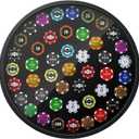 Silipull 45 Round Poker Chip Display Case 15.7 Inch Golf Poker Chip Holder for 39/40mm Wall Mount or Tabletop Display Frame Gift for Men Collectors Souvenir Christmas