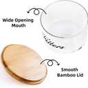Cididu Coffee Filter Holder with Bamboo Lid, Glass Large Coffee Pod Holder for Counter, Clear Coffee Filter Dispenser Basket, K Cup Countertop Storage Container for Kitchen Cafe Bar Accessories