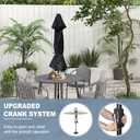 EliteShade USA 10-Year-Non-Fading 10ft Market Patio Umbrella, Commercial Grade Table Sun Umbrella with 80 Solar LED Lights, Crank Open, Windproof & UPF 50+ UV Protection for Garden, Deck, Pool, Backyard, Black