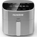 Nuwave Brio Plus 8 Qt Air Fryer, PFAS Free, New & Improved, Digital Touch Screen, Cool White Display, 50F~400F in Precise 5, 5 Cook Functions, 100 Presets & 50 Memory, 3 Wattages 700, 1500, 1800
