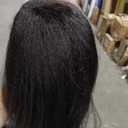 KRSI 22inch Yaki Straight Natural Black T-part Lace Front Wigs for Black Women Long Bob Wigs, Pre Plucked Bleached Knots Lace Front Wig Kinky Straight Half Wigs for Black Women(2#)