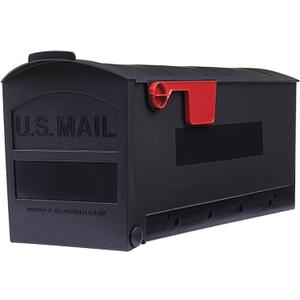 Architectural Mailboxes Patriot Plastic Post Mount Mailbox, Compatibility Code E, GMB505BAM, Black, Medium Capacity