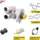 OKAY MOTOR 06H-121-026-ED Aluminum Water Pump Assembly for 2009-2018 Audi A3 A4 A5 A6 Q3 Q5 TT TTS Quattro 2008-2018 Volkswagen Beetle CC Eos GTI Jetta GLI Passat Tiguan 2.0L TSI 06H121026ED
