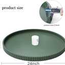 Gurfuy 24" Round Extra Ottoman Serving Tray - Rustic Wooden Table Tray for Farmhouse Decorative Oversized Coffee Table Trays Living Room Kitchen Counter Breakfast Green