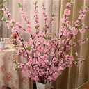 10PCS Artificial Cherry Blossom Flower Branches, 25.6 Inch Silk Spring Peach Blossom Bouquet Fake Flower Stems Arrangement for Wedding Home DIY Decoration (Pink)