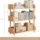 OSCHF 3-Tier Wooden Open Bookcase - Modern Display Bookshelf with Top Edge and Solid Wood Frame for Home and Office, Storage Cabinet, Oak