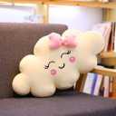 Cloud Shaped Throw Pillow for Birthday Creativity Smiley Cushion Plush Cute Throw Pillows for Home Living Room Bedroom Decoration.Pink-19.6" (Small)
