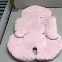 KAKIBLIN Infant Car Seat Insert, Carseat Head Insert & Body Support for Newborn, 2-in-1 Reversible Newborn Car Seat Cushion, Soft Stroller Insert for Car Seats, Bouncer, Strollers, Swing (Pink)