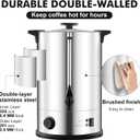 Commercial Coffee Urn, 50 Cup Coffee Maker, Hot Water Dispenser