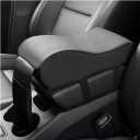 Car Armrest Cushion, Soft Memory Foam Auto Armrest Pillow with Storage Bag, Leather Center Console Arm Rest Padded Cushion with Phone Holder, Universal Car Accessories (Black)