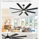 Fanbulous 72 Inch Black Ceiling Fans with 3CCT Lights and Remote, 24W