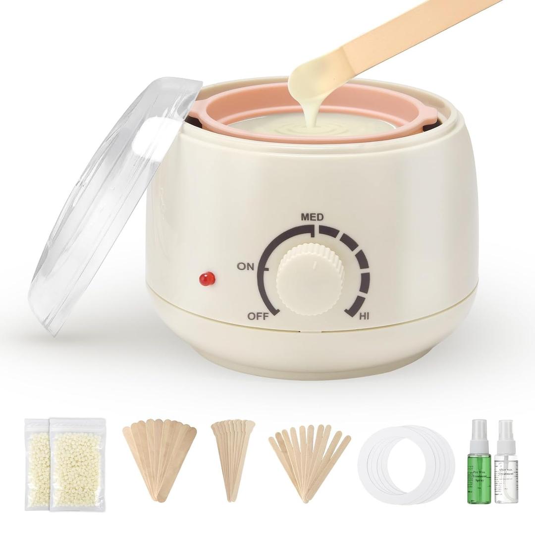 250ml Mini Waxing Kit for Women, Hard Wax Kit for Hair Removal, Waxing Kit for Bikini, Underarms, Eyebrows, Face, Compact for Teen Girls or Students Starters, Sensitive Skin, Dorms & Home Use (Pink)