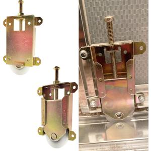 Sliding Mirror Door Rollers Assembly Fit Contractors Part #W8020C, 1-1/2" Nylon Concaved Wheels, 2-1/2" Hole Centers, Top Adjustable, Yellow Zinc Plated, 2 Pack