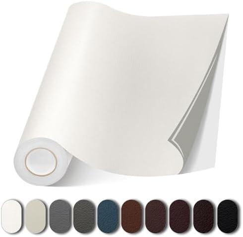Leather Repair Patch, 17X79 Inch Self Adhesive Leather Repair, Large Vinyl Patch Tape for Couches, Furniture, Car Seats, Cabinets, Wall, Handbags 17X79 Inch, White