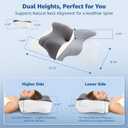 Cervical Pillow for Neck Support: Contour Memory Foam Pillow for Side Back Stomach Sleepers - Ergonomic Neck Pillow with 2 Heights & Widened Armrest Design