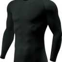 ATHLIO Men's UPF 50+ Long Sleeve Compression Shirts, Water Sports Rash Guard Base Layer, Athletic Workout Shirt (X-Large, 3pack Black/ Black/ Black)