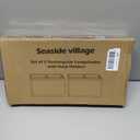 Rectangle Lamp Shades Set of 2, 16"L x 8"W x 10"H Large Beige Lampshades for Table Lamps Floor Lamps, Natural Linen Lamp Shade Replacement, Spider, Harp Holders Included, Easy Assembly Required