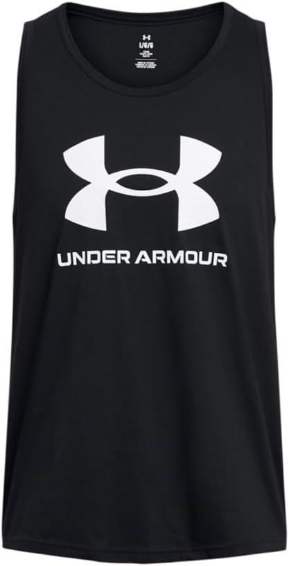 Under Armour Mens Sportstyle Logo Tank Top (X-Large, (001) Black / / White)