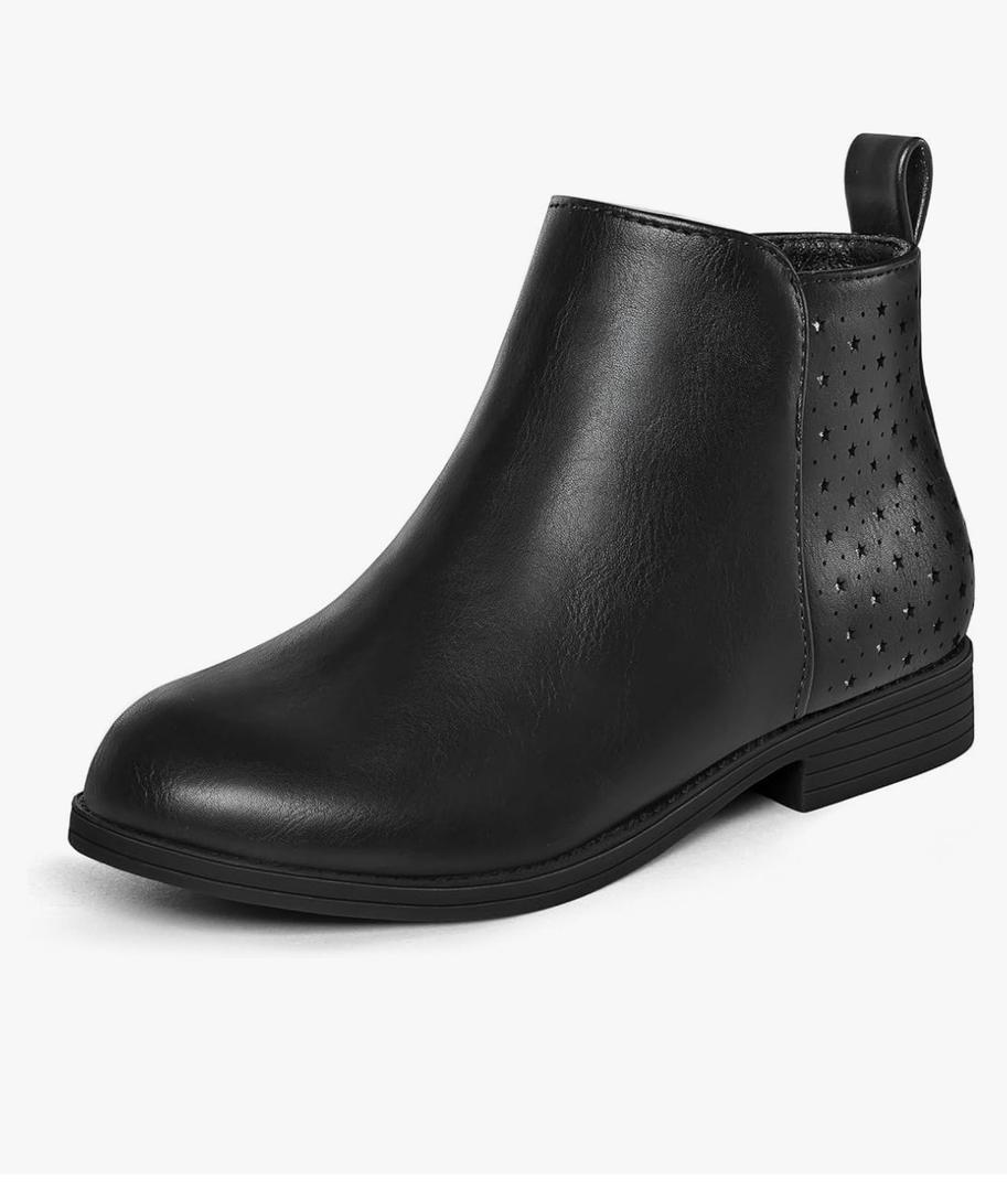 KomForme Girls Ankle Boots Low Heels Short Booties with Side Zipper for Toddler/Little Kid/Big Kid
Size 2