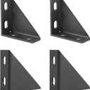 4 Pcs 90 Degree Gusseted Fittings,4 Hole Right Angle Connector Brackets, Heavy Duty Truss Angle Brackets, with 1-5/8 Channel for Industrial BuildingMounting Trailer Columns and Shelving