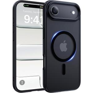 Magnetic for iPhone 17 Air Case, [Anti-Slip] [Military-Grade Drop Protection] [Camera Protection] Skin-Friendly Slim Matte Shockproof Protective for iPhone 17 Air Phone Case, Black