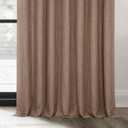 HPD Half Price Drapes - Faux Linen Curtains for Living Room (1 Panel) - 100W x 96L - Extra Wide Textured Room Darkening Curtains for Bedroom 96 Inches Long - Drapes for Home Decor, Dutch Cocoa