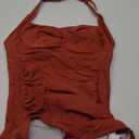 Sovoyontee Women's One Piece Tummy Control Swimwear Boyleg Ruched Swimsuit (X-Large, Burnt Orange)