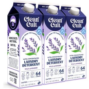 Ultra Concentrated Liquid Laundry Detergent Soap, 192 loads (96 oz), Long Lasting Scent, 90% Less Plastic, No Harsh Chemicals, Wild Lavender, Defeats Stains & Odors, HE/Standard Compatible (32 Fl Oz (Pack of 3))