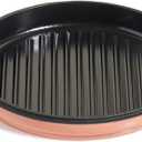 Cast Iron Hot Grill | Toxin-Free, 10.5" Round, Enameled Cast Iron Grill Pan | Indoor Serious Searing & Grill Marks | Oven Safe Up To 500°F | Easy To Clean & Maintain | Char