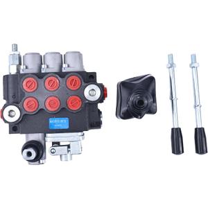 3 Spool Hydraulic Directional Control Valve With Joystick 11gpm 40L 3x Double Acting Q40/3 JOY KPL, 7 inches x 8.6 inches x 3.9 inches