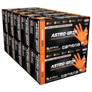 SAS Safety 66575 Nitrile Astro Grip Powder-Free Disposable Glove, XX-Large (Pack of 1000), Orange