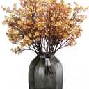 JAKY-Global Babys Breath Fabric Cloth Artificial Flowers 6 Bundle European Fake Silk Plants Decor Wedding Party Decoration Bouquets Real Touch DIY Home Garden (Gold-6pcs)