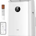 Dreo Portable Air Conditioners, 8000 BTU ASHRAE (5000 BTU DOE) Smart AC Unit for Bedroom with Drainage-free Cooling, 45dB Quiet, APP/Voice/Remote, Portable AC for Room Indoors, AC318S (White)