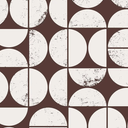 VEELIKE Retro Circle Pattern Geometric Peel and Stick Wallpaper Brown Geometric Wallpaper for Bedroom Bathroom 17.7''x118'' Removable Self Adhesive Modern Abstract Art Deco Wall Paper for Living Room