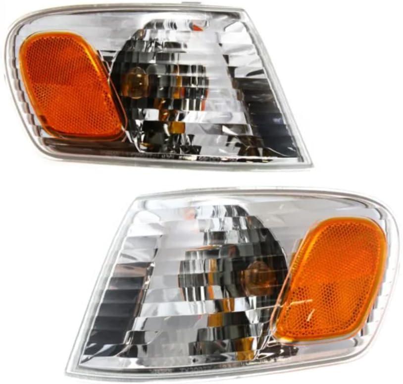 For 2001 2002 Toyota Corolla Pair Driver and Passenger Side Turn Signal/Side Marker Light With Bulbs Included TO2530137 TO2531137 | 81520-02070 81510-02070 ;