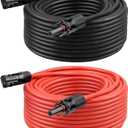 10 AWG Solar Extension Cable 100FT Black + 100FT Red, 10 Gauge Solar Panel Wire Male to Female Tinned Copper Wire for Solar Panel, Automotive, RV, Boat, Outdoors