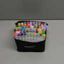 AnyMark Alcohol Markers, 60 Colors Dual Tip Art Coloring Markers Set for Kids Adult Book Drawing Sketching Painting, Chisel & Fine, White Penholder