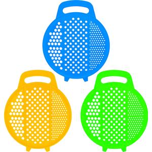 Flat Plastic Compact Grater - Pack of 3 - Ergonomic Cheese Graters - Handheld Coarse Grater - Hand Kitchen Parmesan Shredder