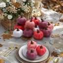16 Pcs Thanksgiving Mini Pumpkins Artificial Felt Wool Fake Faux Small Pumpkins Decorations Table Centerpiece for Fall Autumn Farmhouse Wedding Party Decor(Pink Color)