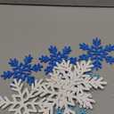 Bucherry 12 Pcs Wooden Snowflake Table Decor 3D Snowflake Tabletop Signs and Centerpiece for Christmas Xmas Winter Wonderland Decorations Home Party(White, Dark Blue, Light Blue)