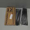 12 Pairs Fiberglass Chopsticks Reusable Chop Sticks Black Chopstick Dishwasher Safe Japanese
