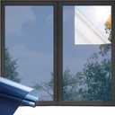 ADD.HERES One Way Window Privacy Film, Sun Blocking Anti UV Reflective Static Cling, Window Tint for Home and Office, No Glue Garage Solar Paper, Blue Silver, 23.6" x 78.7"