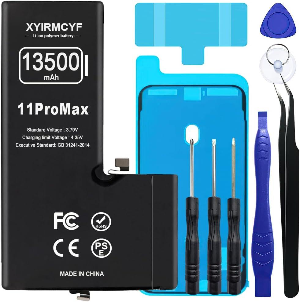 13500mAh Super Capacity Battery Compatible with iPhone 11 Pro Max, 0 Cycle Li-Polymer Replacement Battery for iPhone 11 Pro Max, with Professional Repair Tool Kit