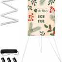 Display Easel Stand for Sign, Lightweight Tripod with Bag, Portable Adjustable Artist Easels for Outdoor Painting Posters/Canvas/Wedding, 1PC White