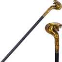 Spooktacular Creations Halloween Walking Cane, Egyptian Snake Staff for Mystical Pharaoh Ancient Themed Dress Up Party (Gold)