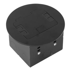 Stainless Steel Floor Power Socket Box 20A 3 Prong Hole, Premium PC Flame Retardant, Embedded, Water Resistant, Round Recessed Outlet Box, for Shopping Mall, Home Decoration