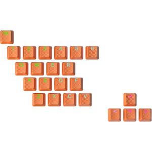 Ranked Rubber Keycap Set | Double Shot Translucent | OEM Profile for Mechanical Gaming Keyboard (Orange, 23 Keys)